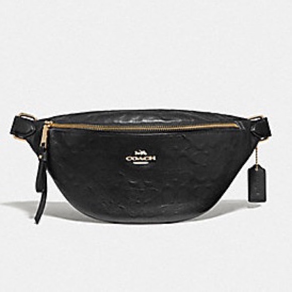 SOLD OUT!!!Coach Black Signature Belt Bag $328 - Picture 3 of 6